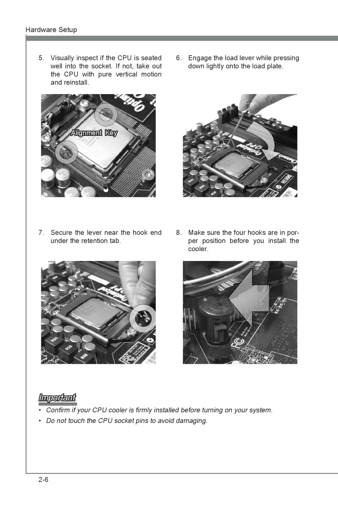 MSI H55M-E21 manual Alignment Key 