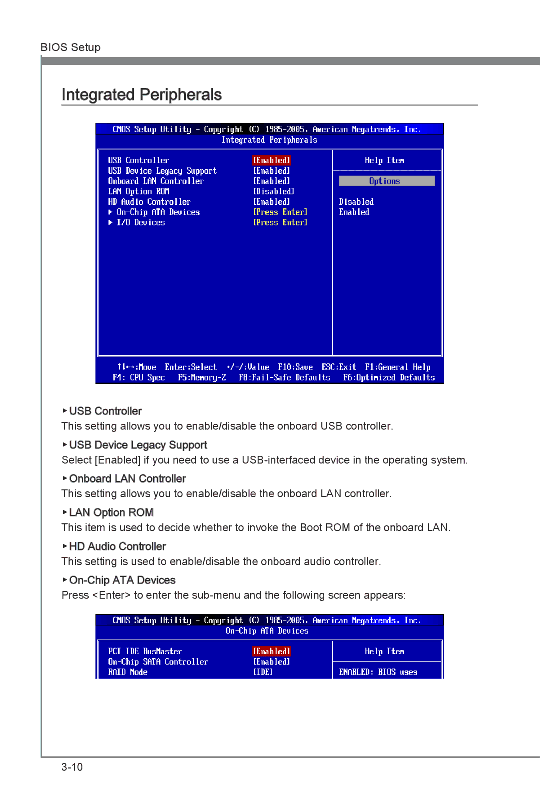 MSI H55M-E21 manual Integrated Peripherals 