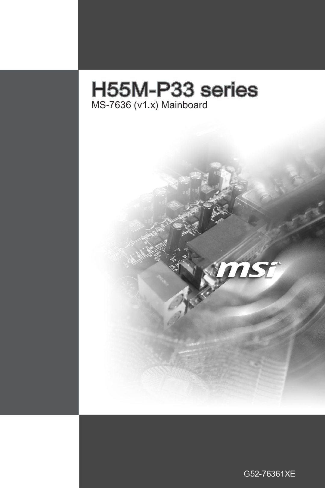 MSI H55M-P33 manual H55M -P33 series 