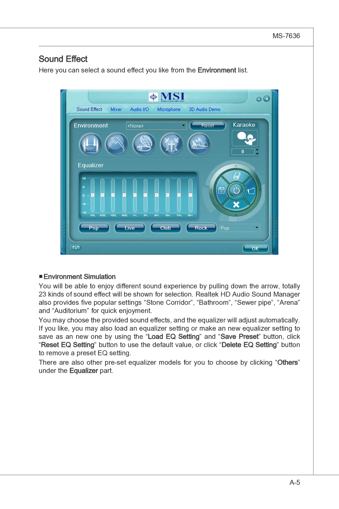 MSI H55M-P33 manual Sound Effect 