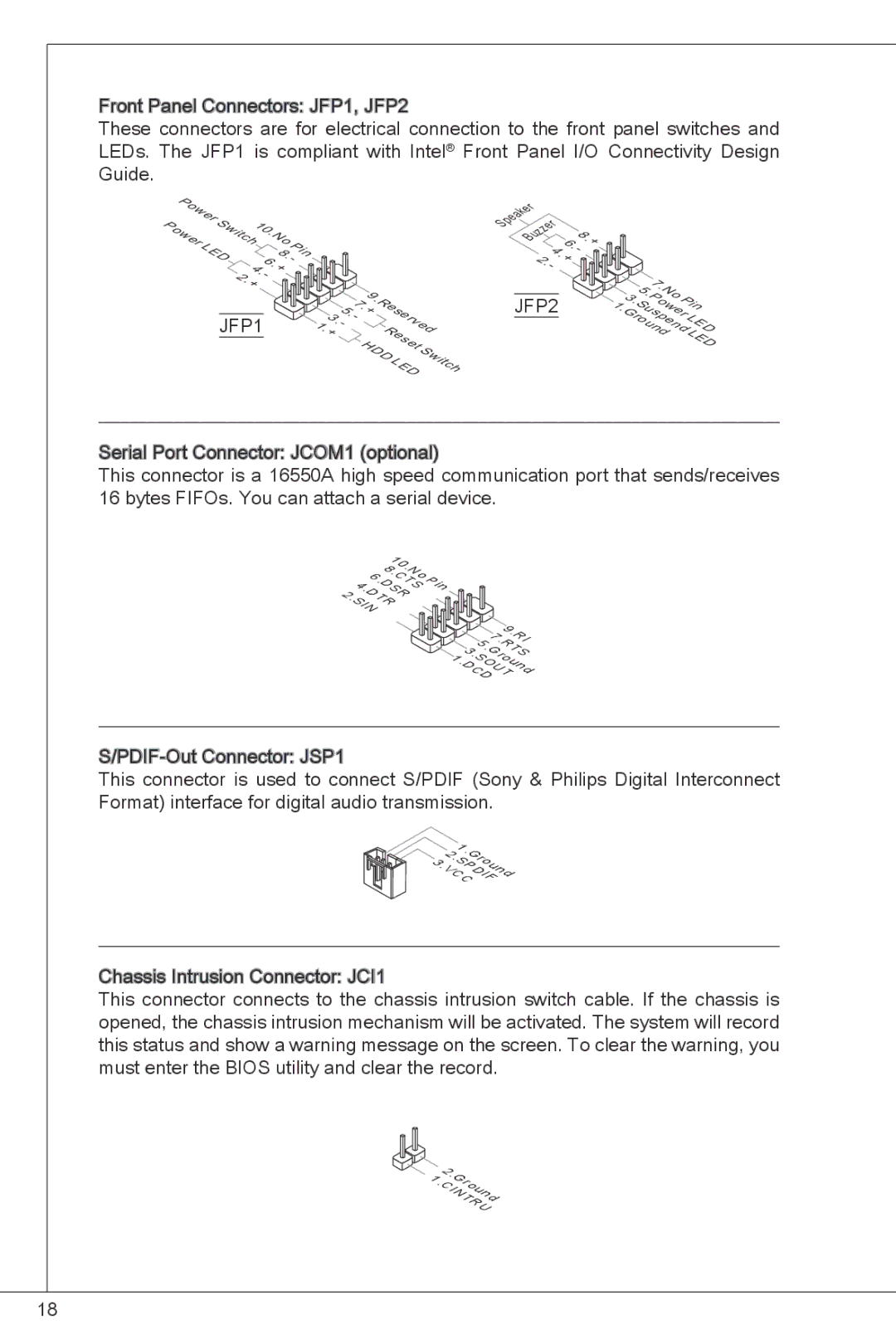 MSI H61M-P23 (B3) manual JFP1 