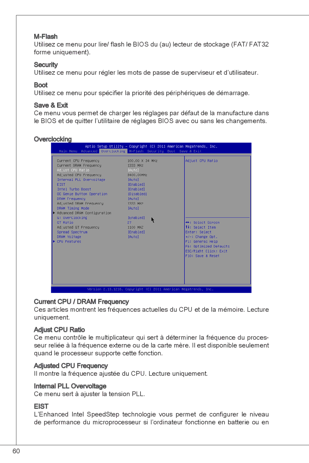 MSI H61M-P31/W8 manual Eist 