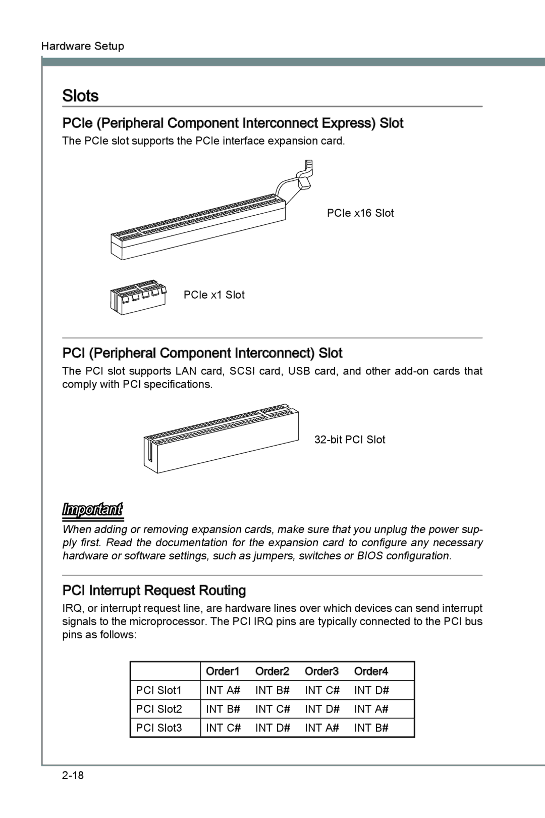 MSI H67A-G43 (B3) Slots, PCIe Peripheral Component Interconnect Express Slot, PCI Peripheral Component Interconnect Slot 