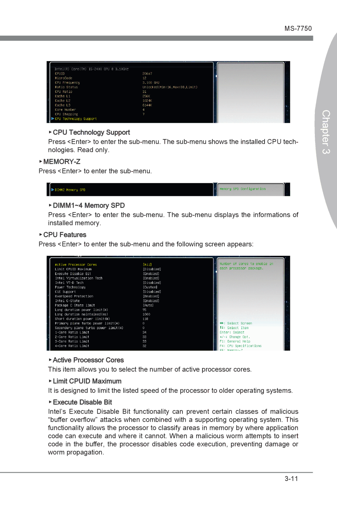 MSI H67A-G43 (B3) manual Memory-Z 