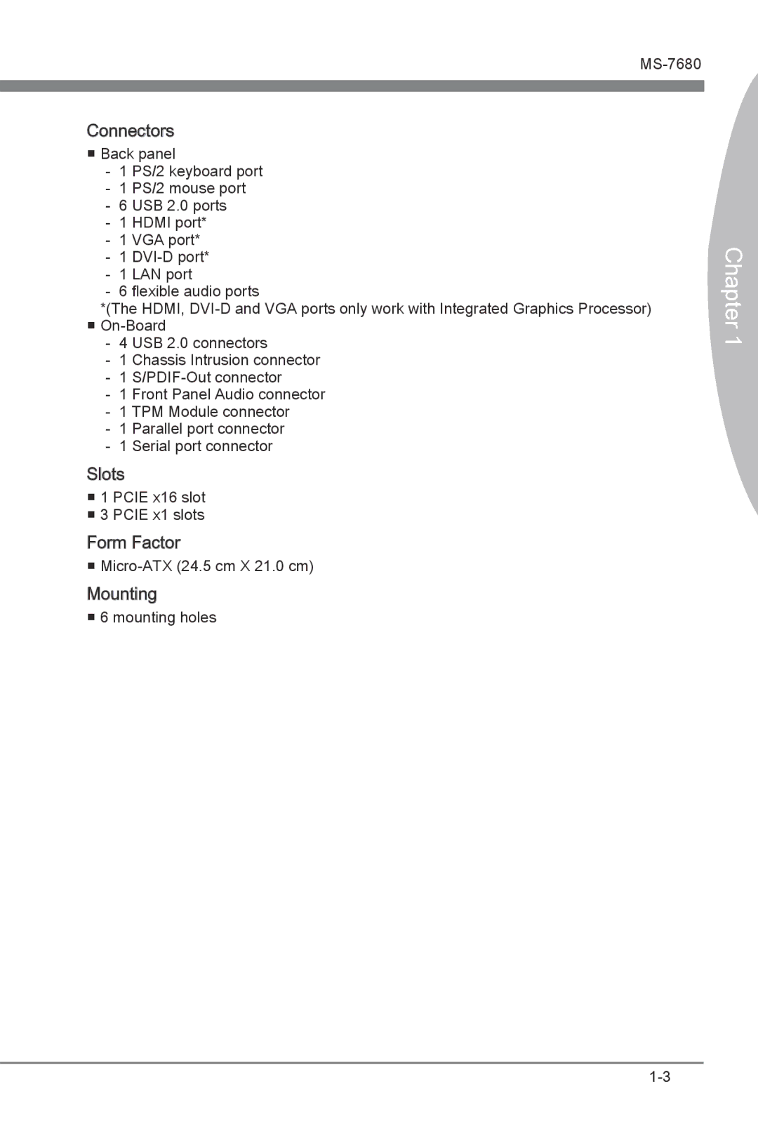 MSI H67MS-E33 (B3) manual Chapter 