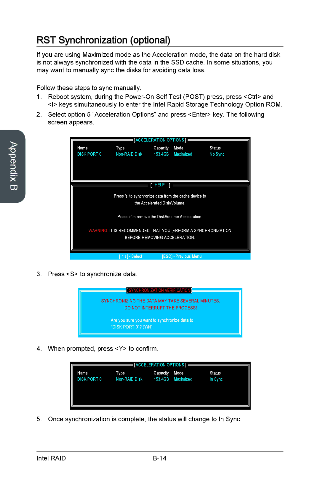 MSI H87M-G43 manual RST Synchronization optional, Disk Port 