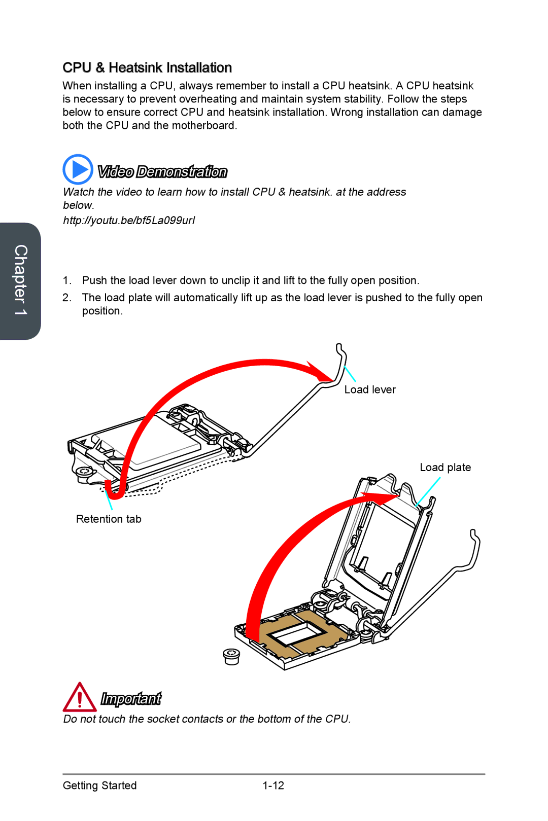 MSI H87M-G43 manual CPU & Heatsink Installation, Video Demonstration 