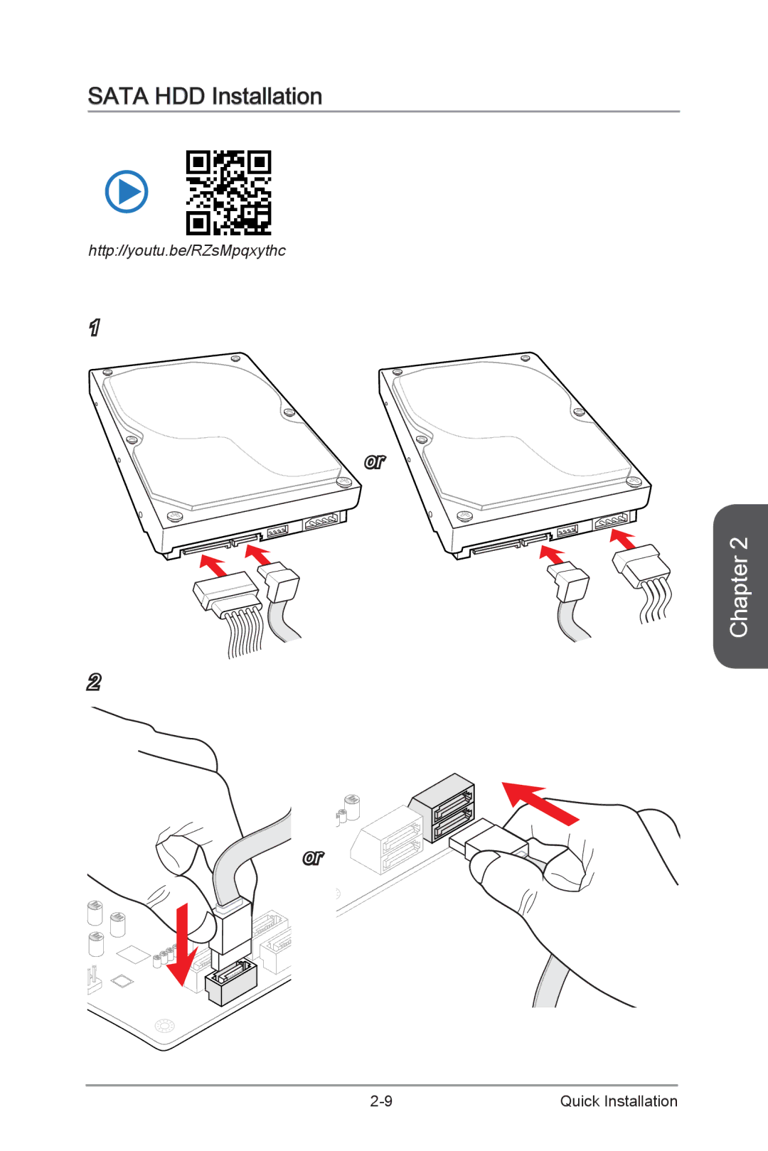 MSI H87M-G43 manual Sata HDD Installation 