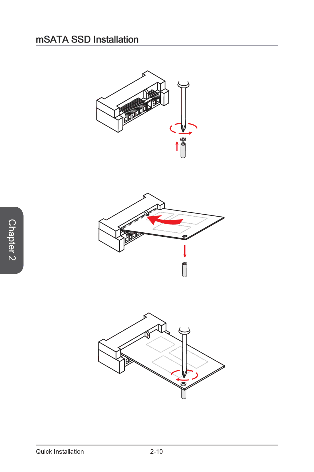 MSI H87M-G43 manual MSATA SSD Installation 