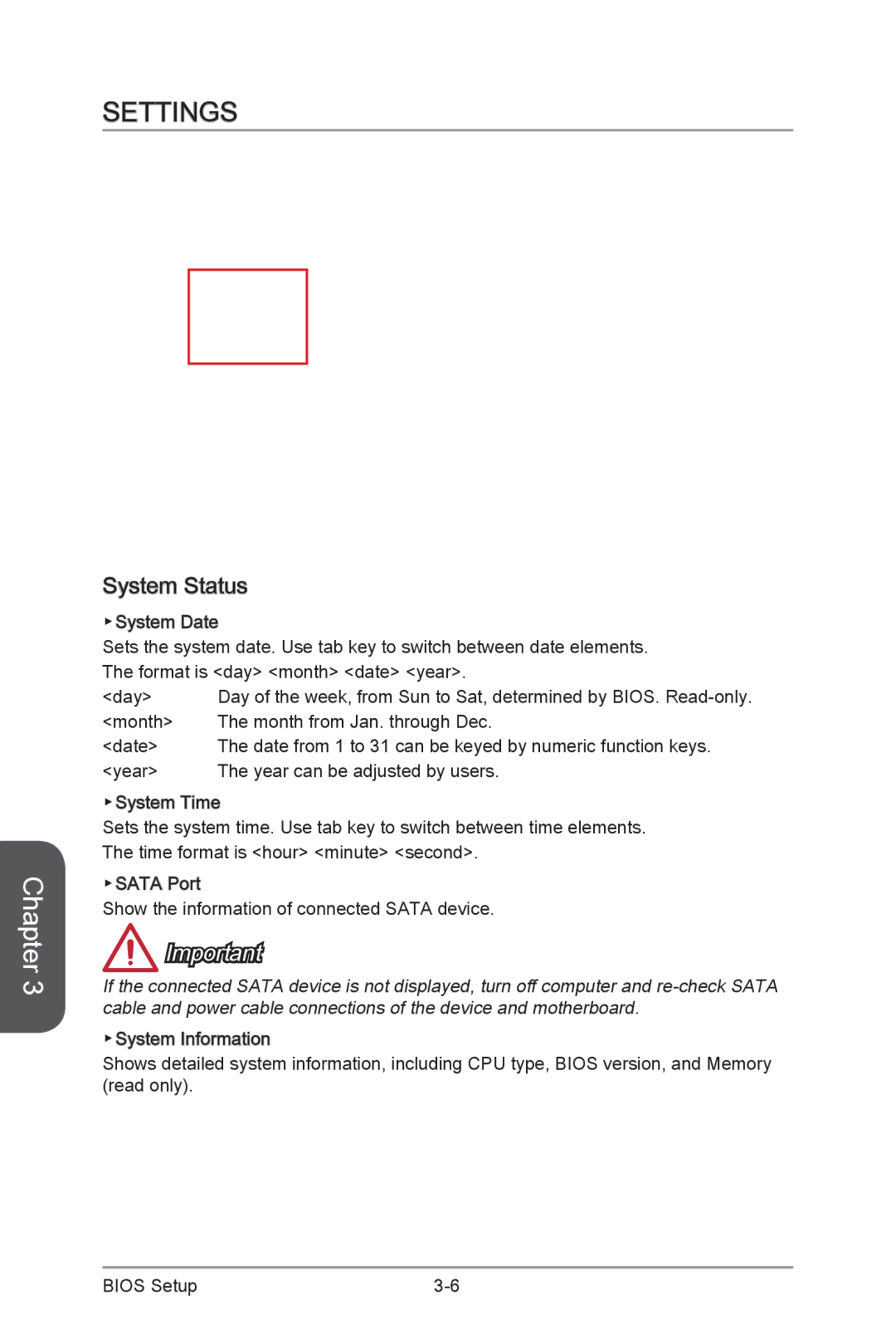 MSI H87M-G43 manual Settings, System Status 