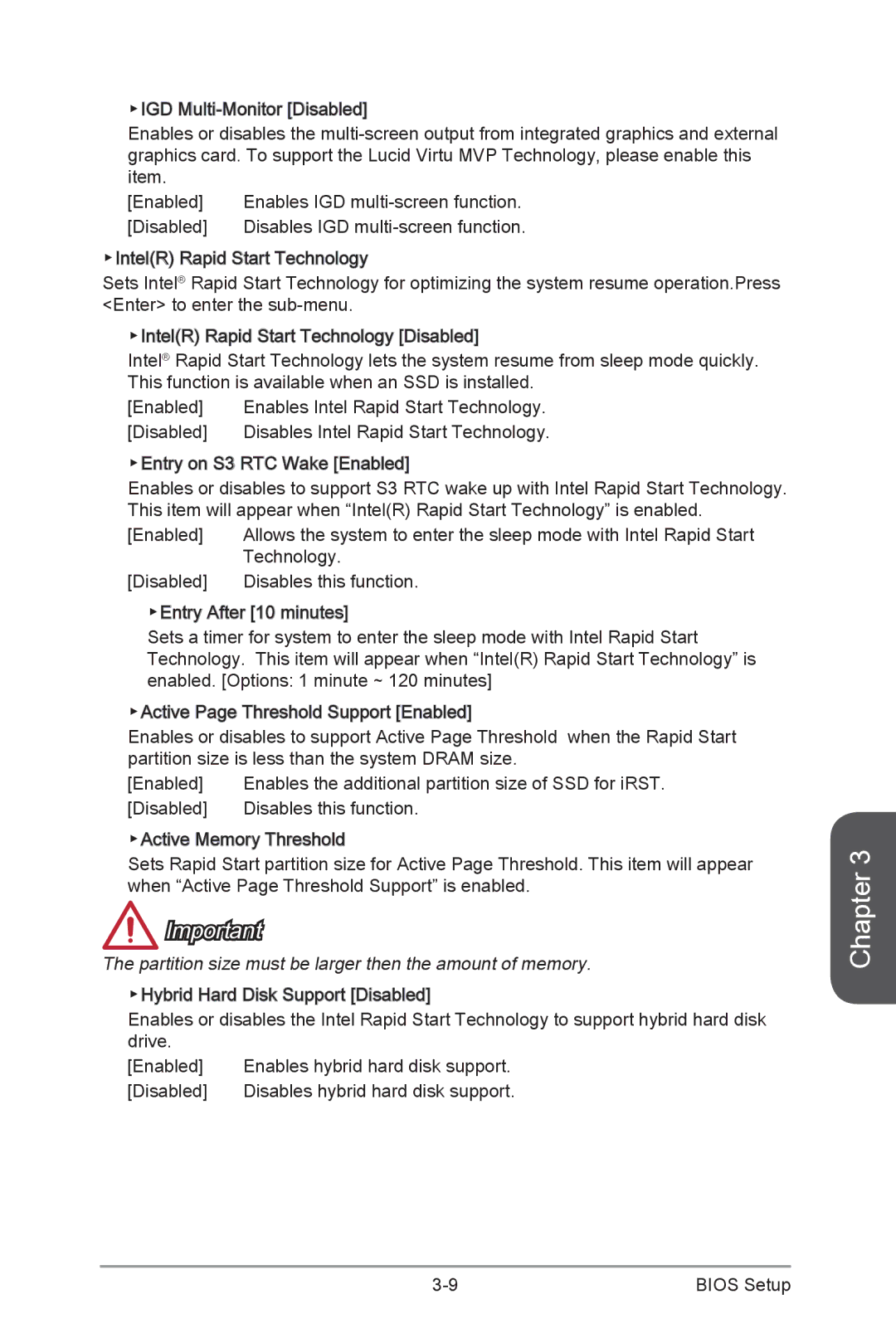 MSI H87M-G43 manual Partition size must be larger then the amount of memory 