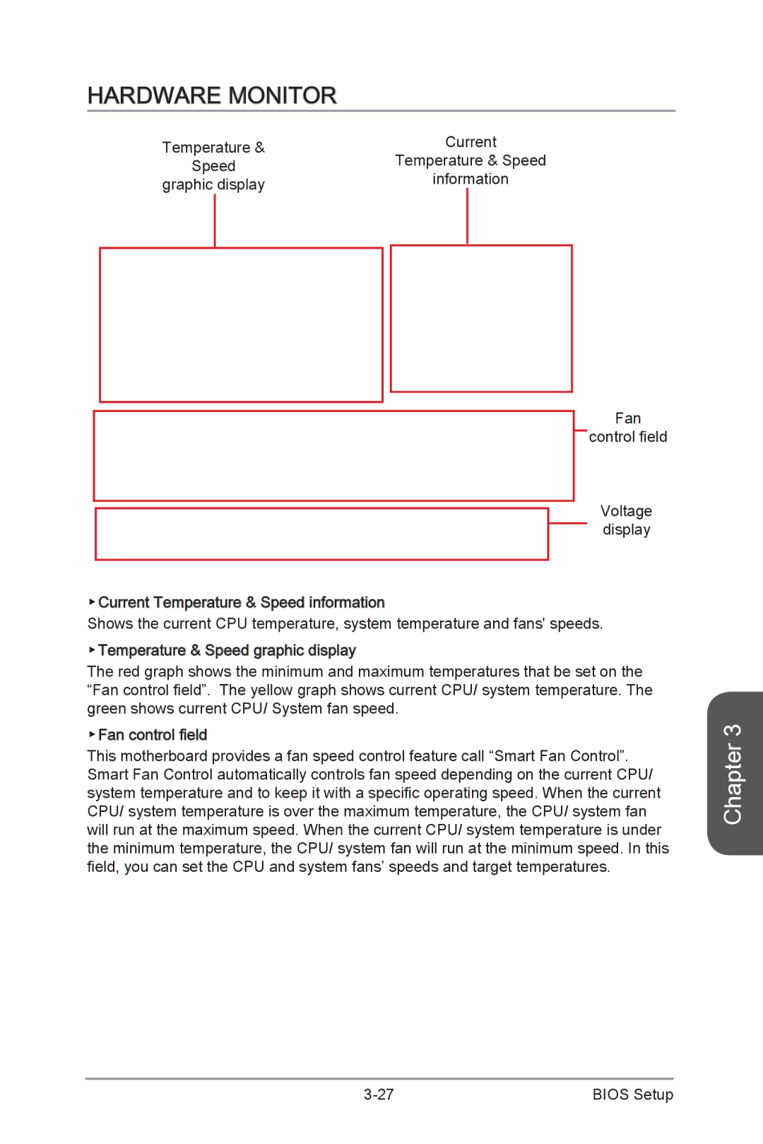 MSI H87M-G43 manual Hardware Monitor 