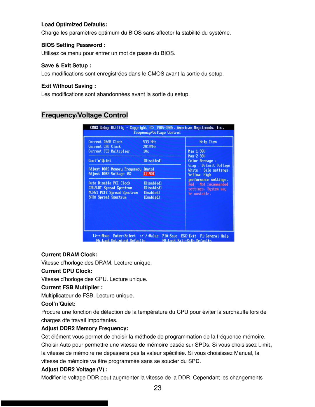 MSI K9N6SGM-V manual Frequency/Voltage Control, Load Optimized Defaults 