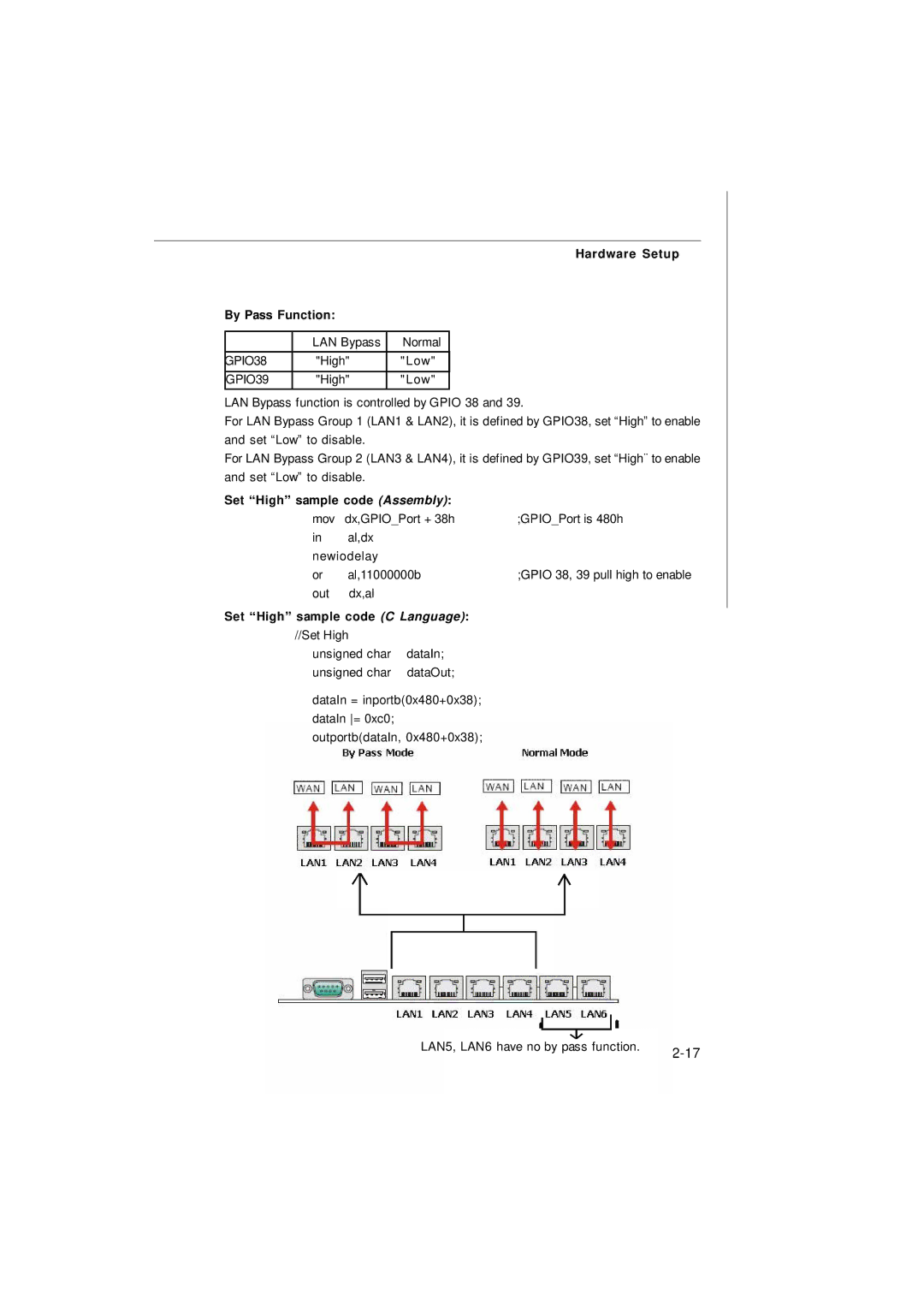 MSI Keeper 945GM manual By Pass Function, Set High sample code Assembly, Set High sample code C Language 