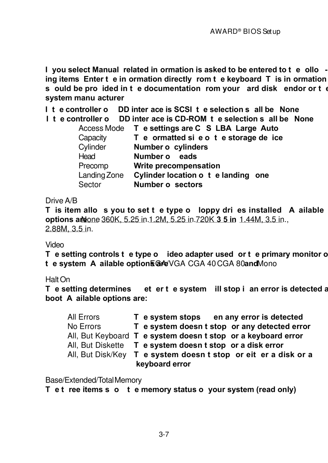 MSI ms-6382 manual Capacity, No Errors, All, But Keyboard, Keyboard error 