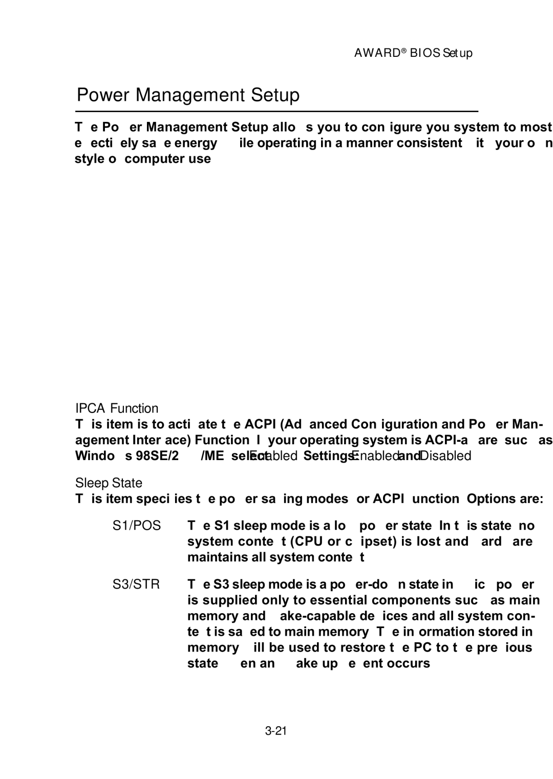 MSI ms-6382 manual Power Management Setup 