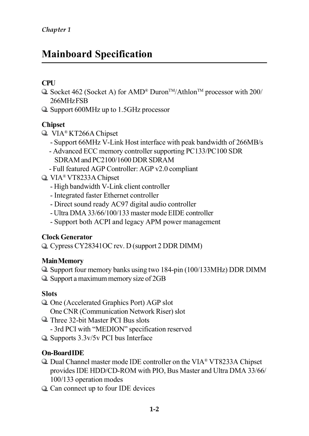 MSI ms-6382 manual Mainboard Specification, Cpu 