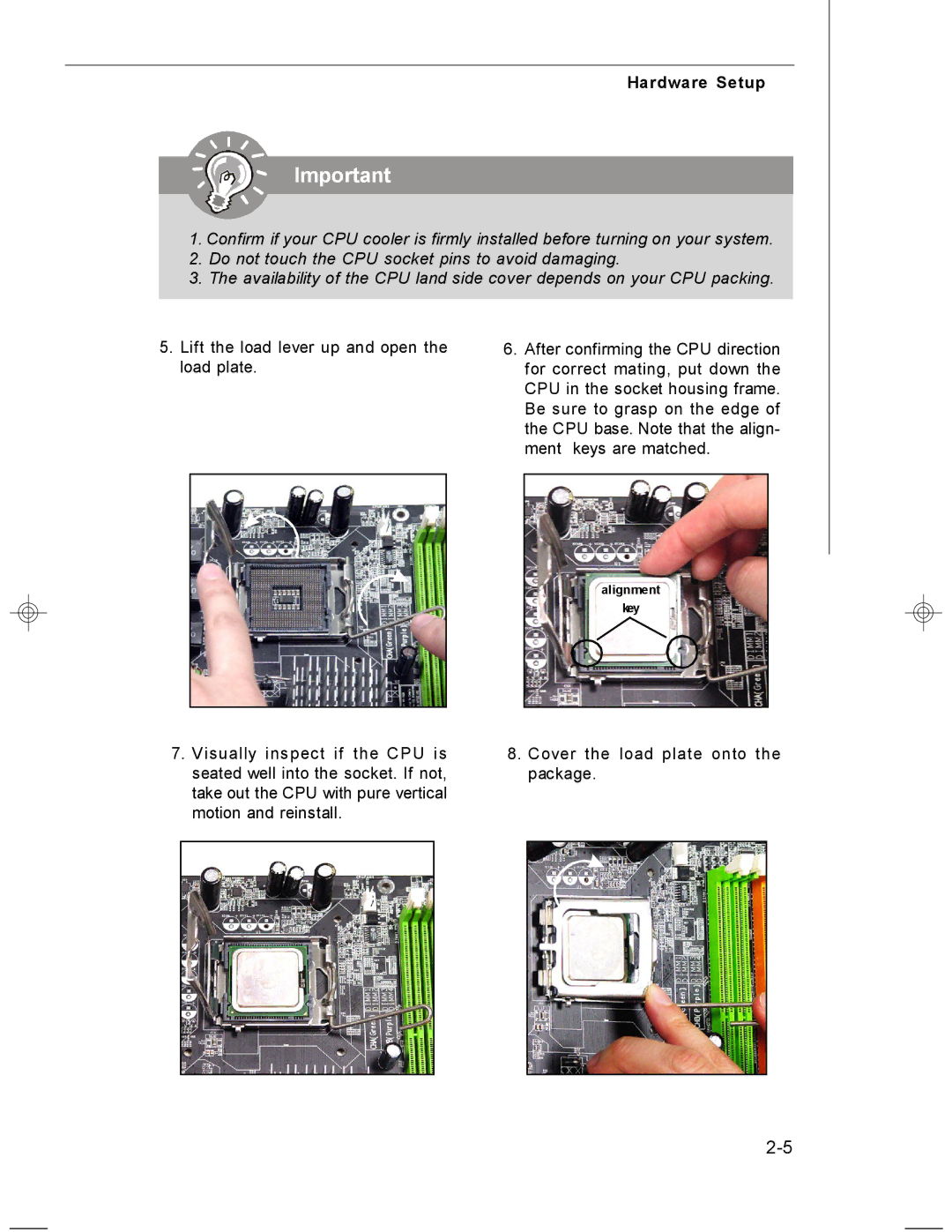 MSI MS-7255 manual Alignment Key 