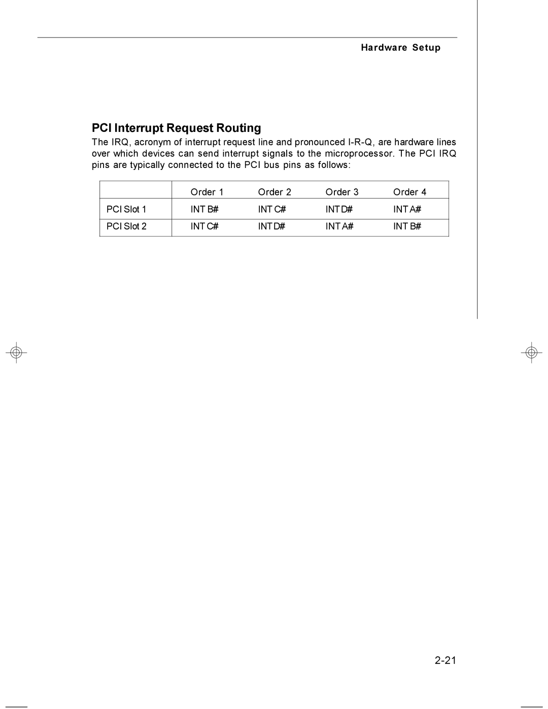 MSI MS-7255 manual PCI Interrupt Request Routing 