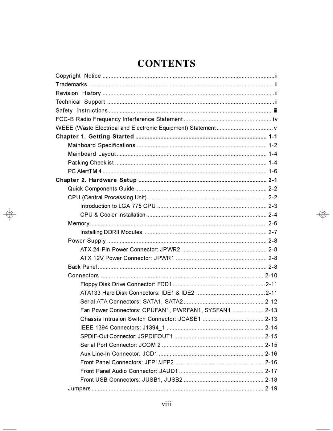 MSI MS-7255 manual Contents 