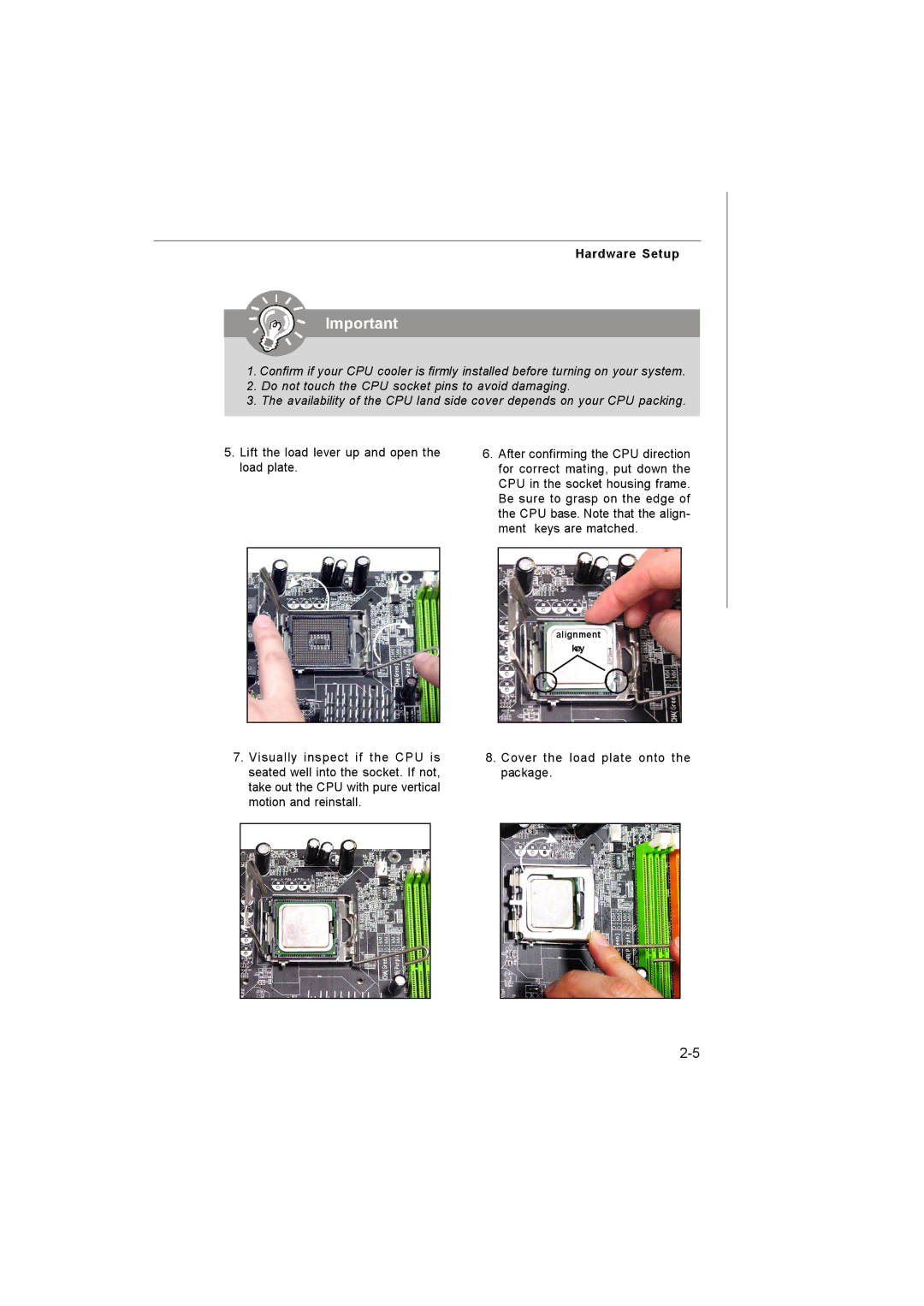 MSI MS-7255 manual Alignment Key 