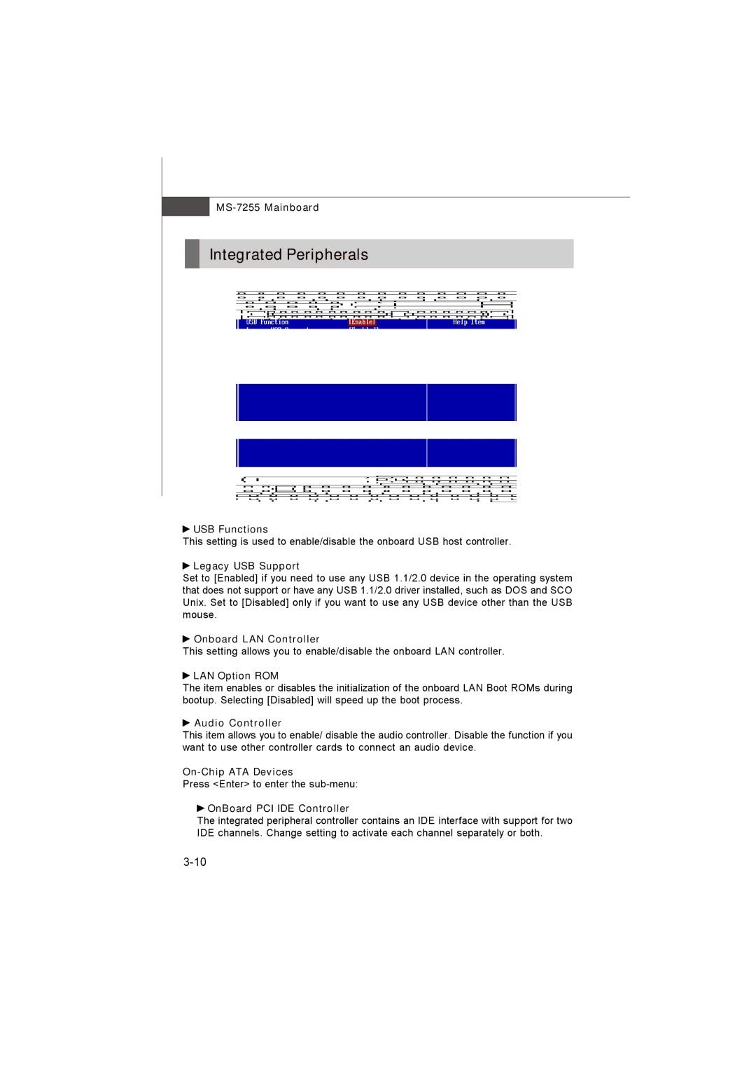 MSI MS-7255 manual Integrated Peripherals 