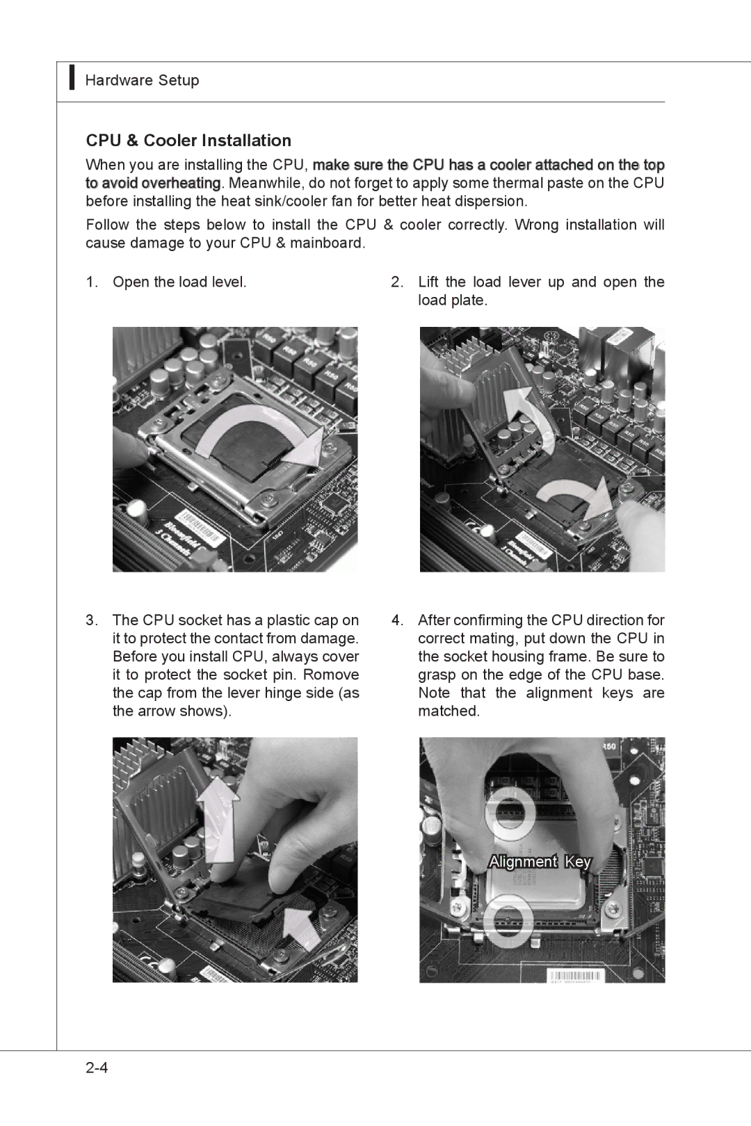 MSI MS-91E2 manual CPU & Cooler Installation, Alignment Key 