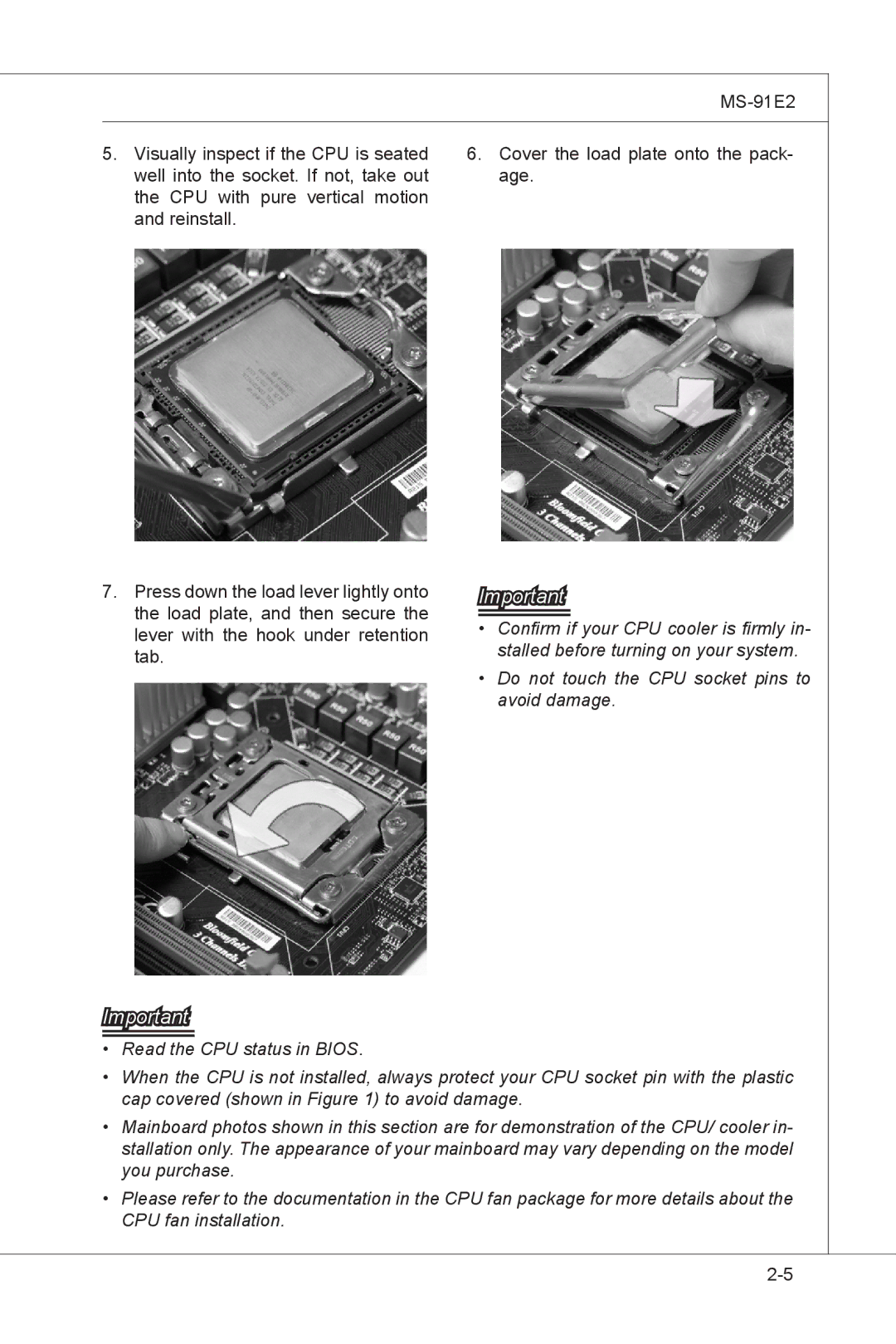 MSI MS-91E2 manual 