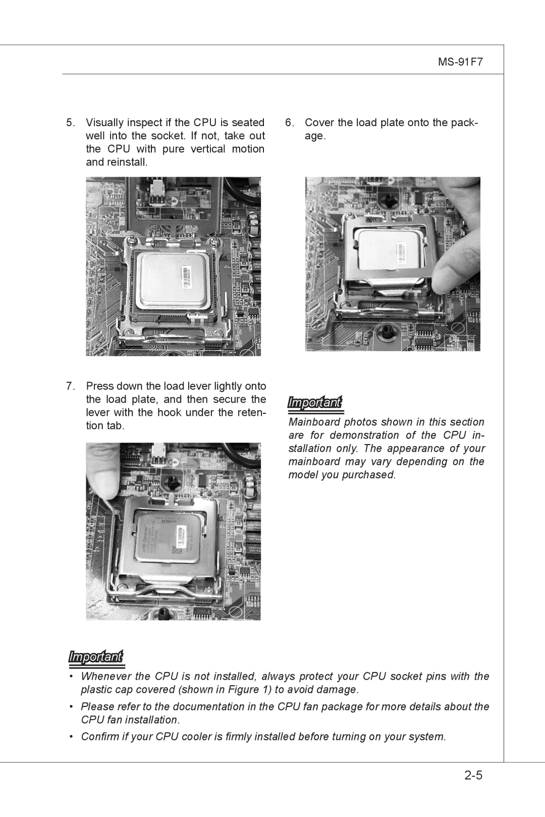 MSI MS-91F7 manual 