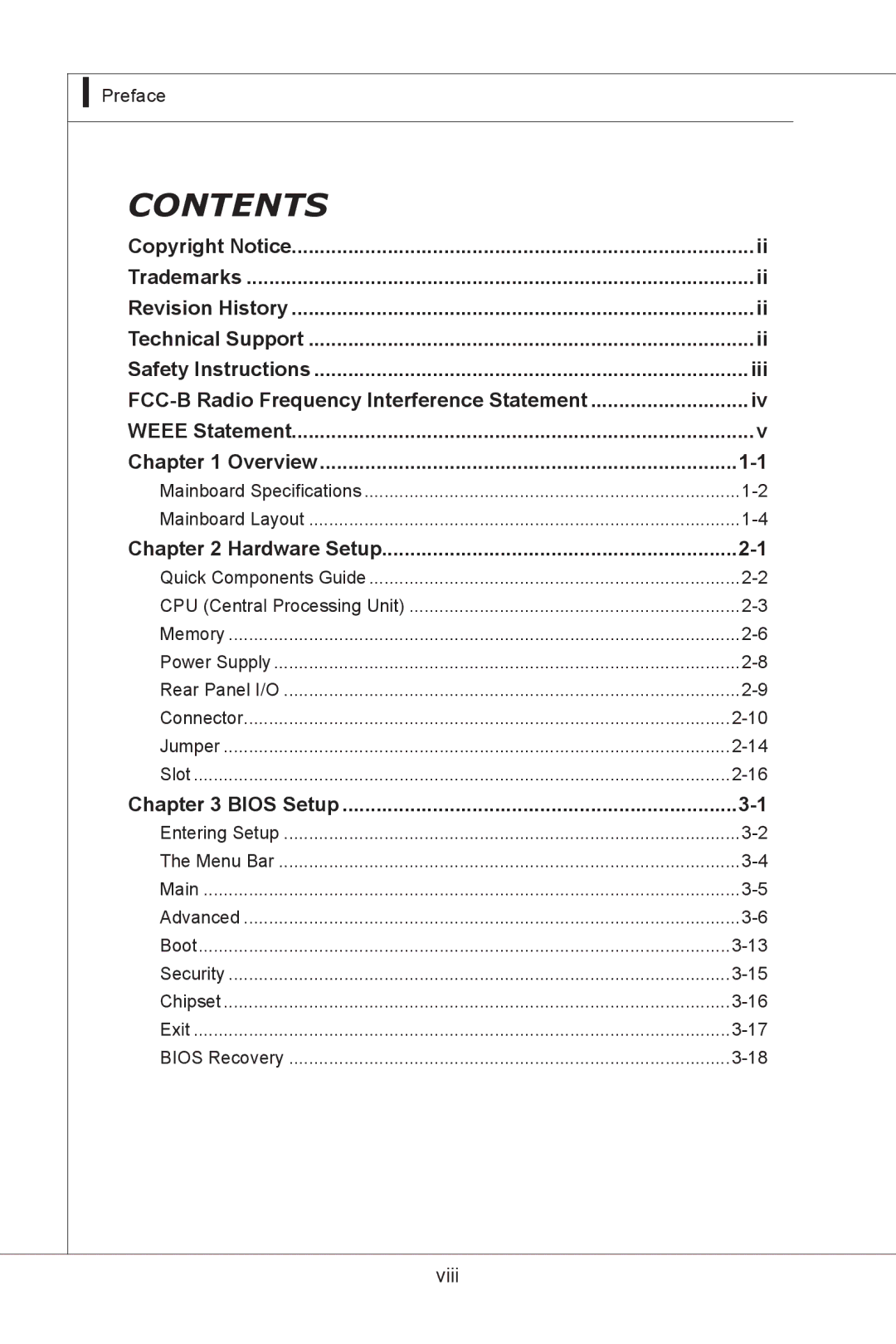 MSI MS-91F7 manual Contents 