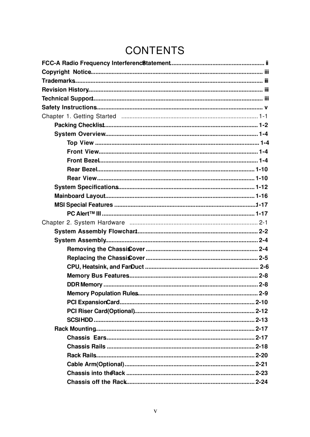 MSI MS-9246 manual Contents 