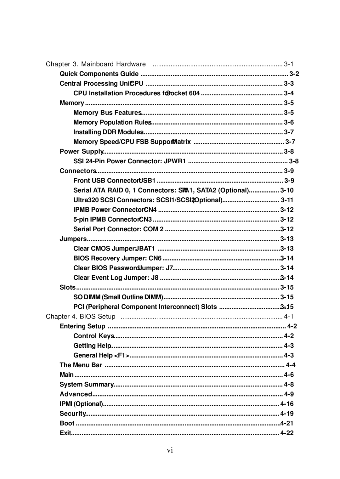 MSI MS-9246 manual Mainboard Hardware 