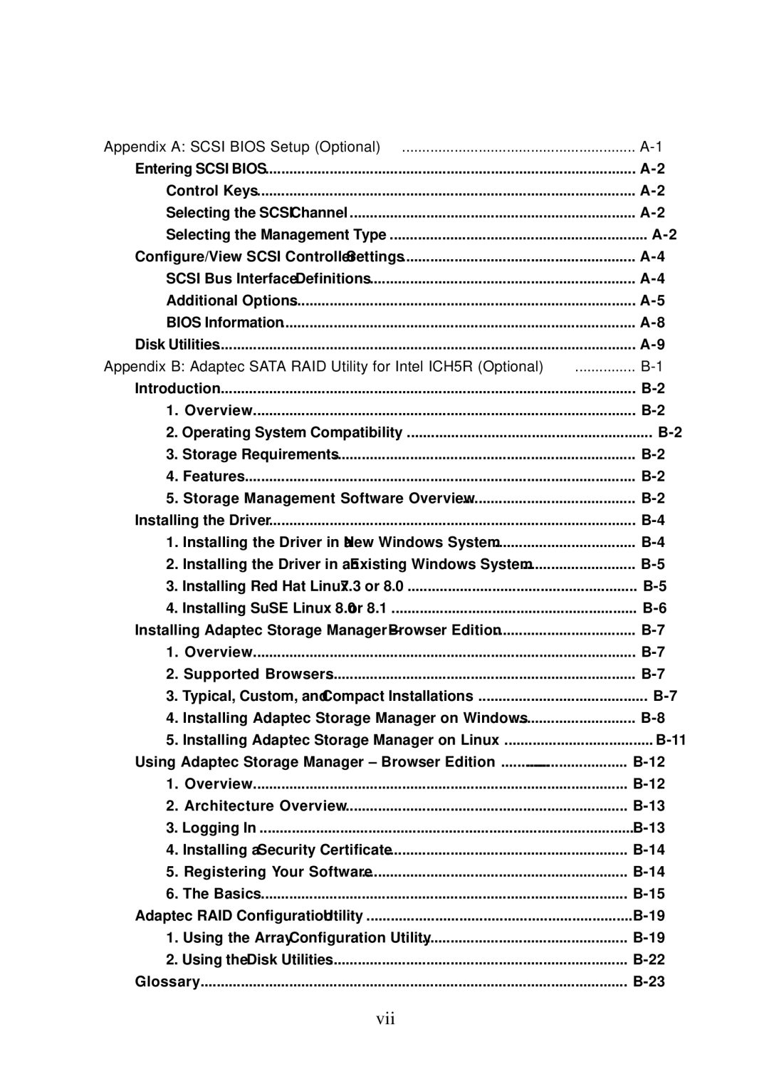 MSI MS-9246 manual Vii 