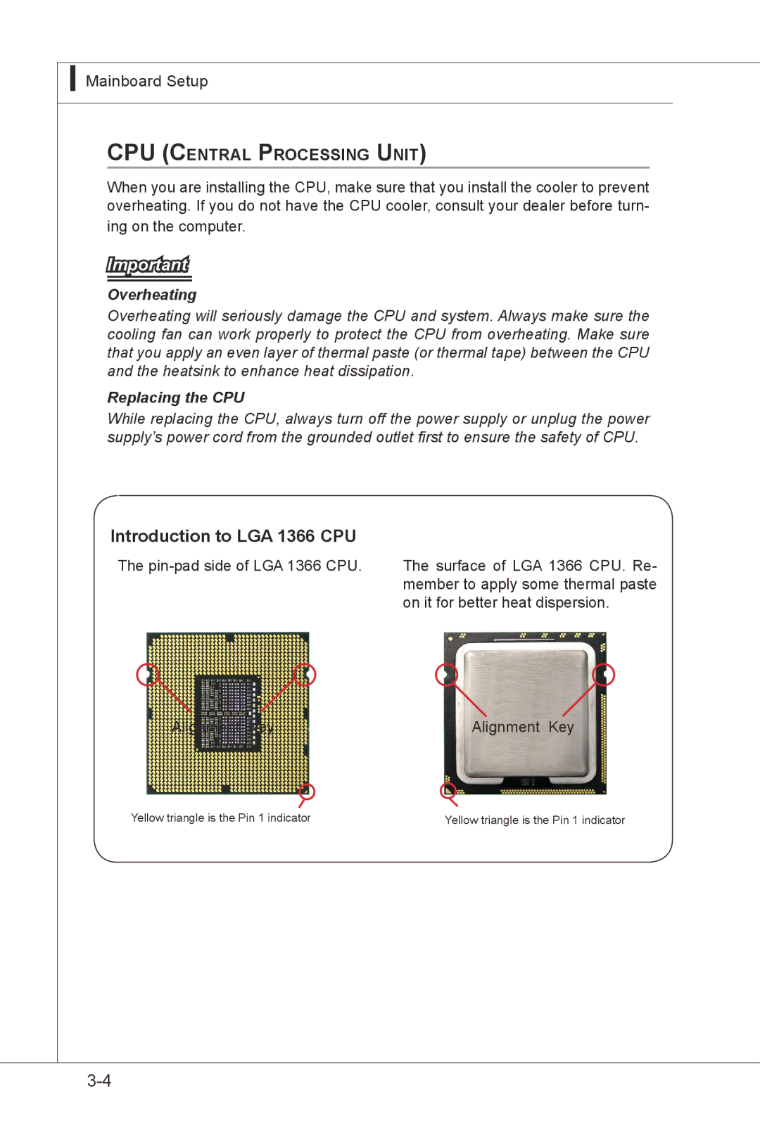 MSI MS-9297 manual Introduction to LGA 1366 CPU, CPU Central Processing Unit 