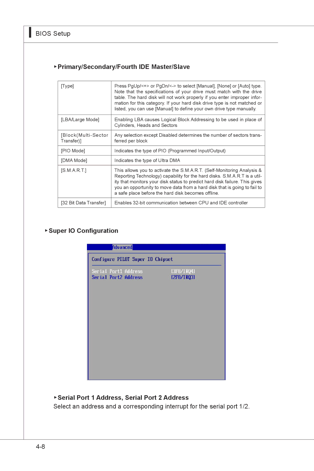 MSI MS-9297 manual Primary/Secondary/Fourth IDE Master/Slave 