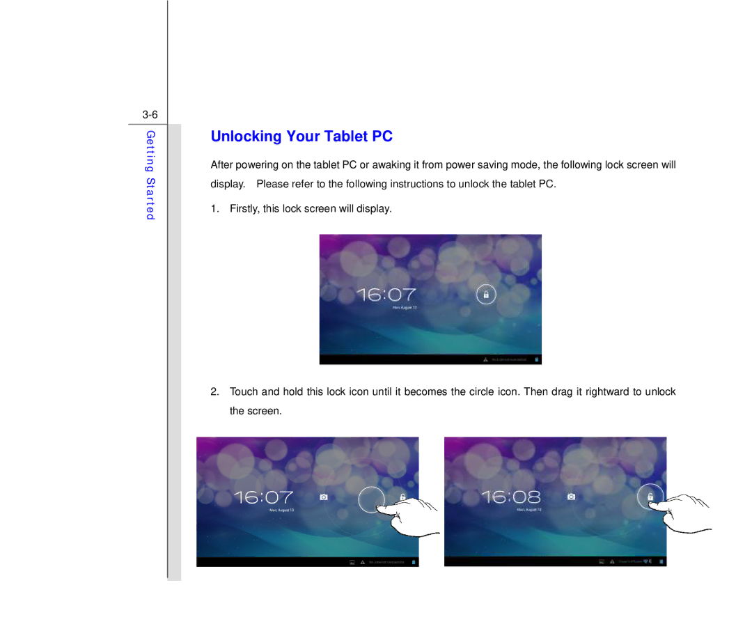 MSI MS N7Y2 manual Unlocking Your Tablet PC 