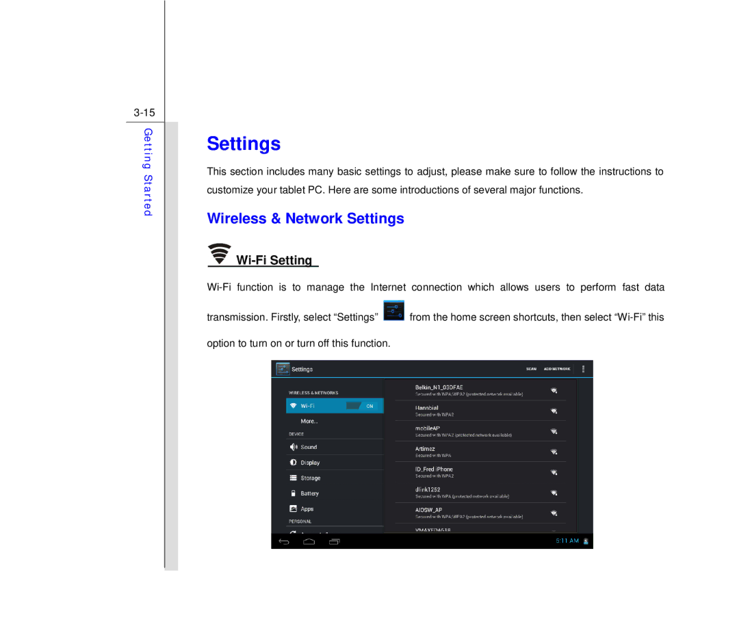 MSI MS N7Y2 manual Wireless & Network Settings, Wi-Fi Setting 