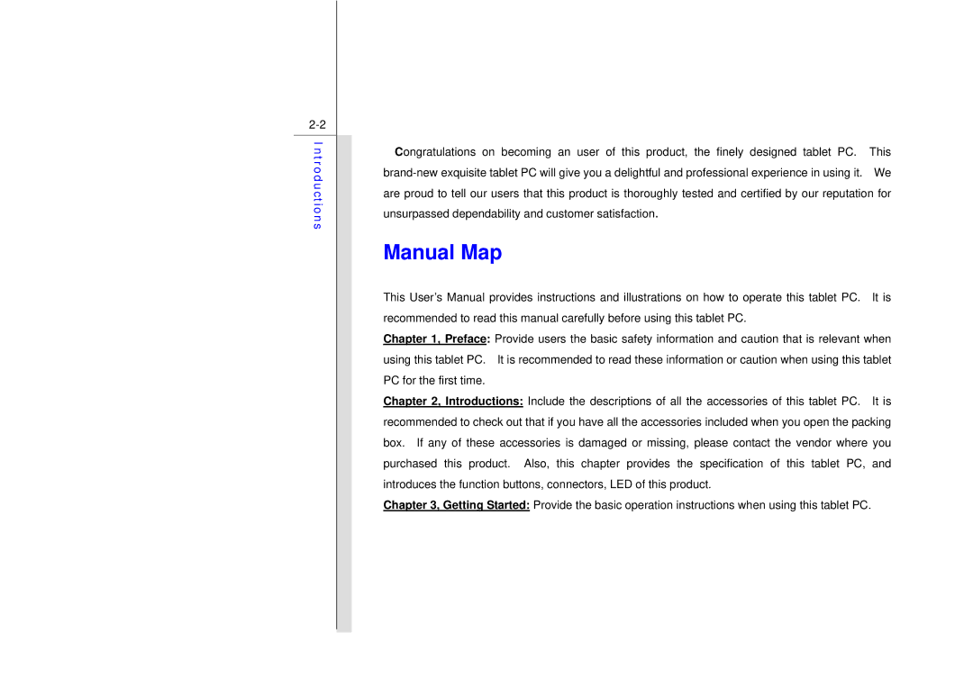 MSI N729 manual Manual Map, Introductions 