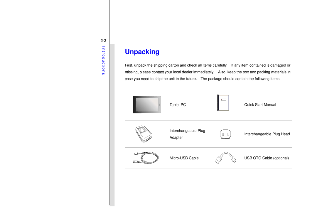 MSI N729 manual Unpacking 