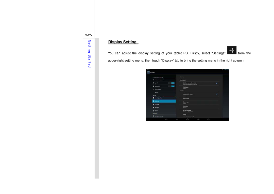 MSI N729 manual Display Setting 