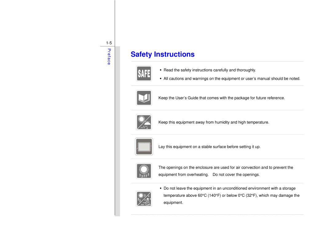 MSI N729 manual Safety Instructions 