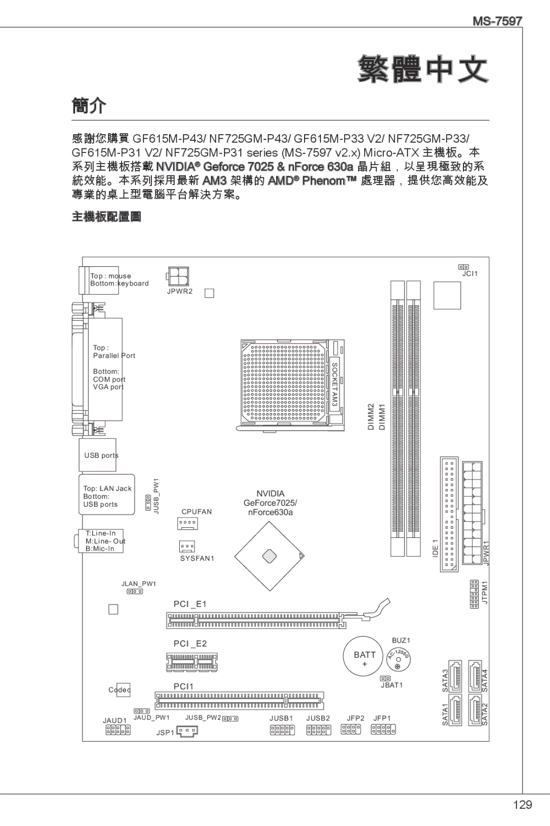 MSI NF725GM-P43 manual 繁體中文 