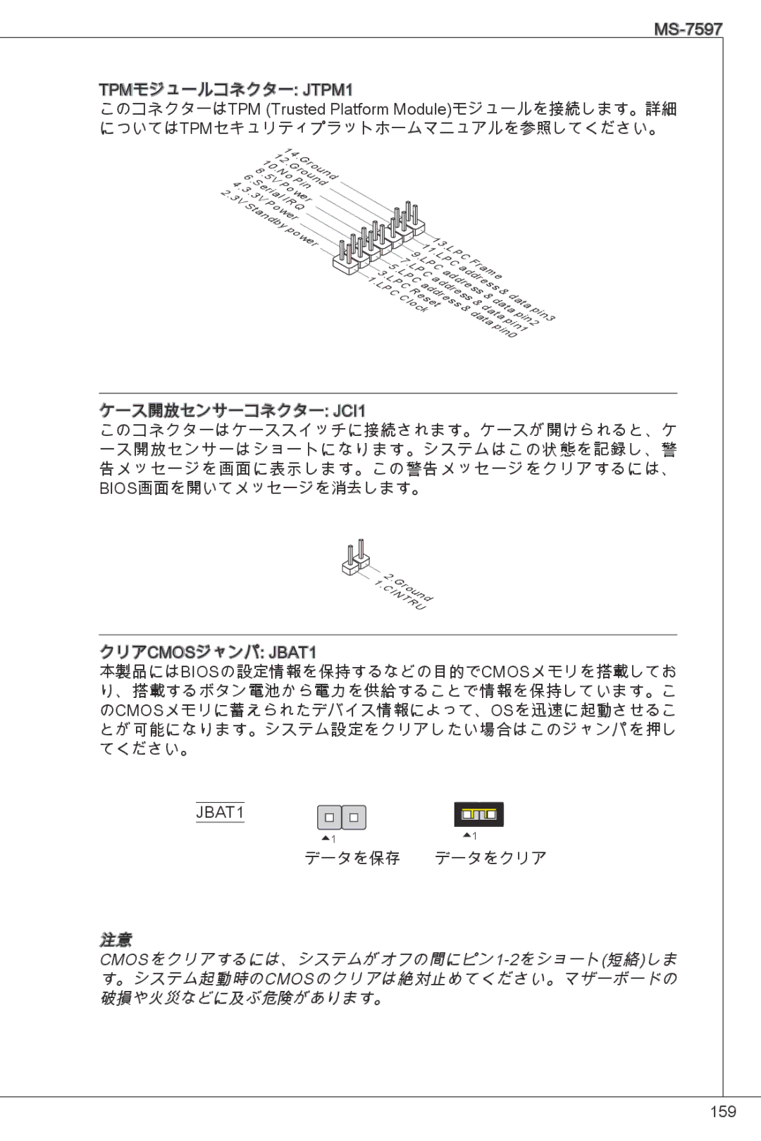 MSI NF725GM-P43 manual データを保存 データをクリア 