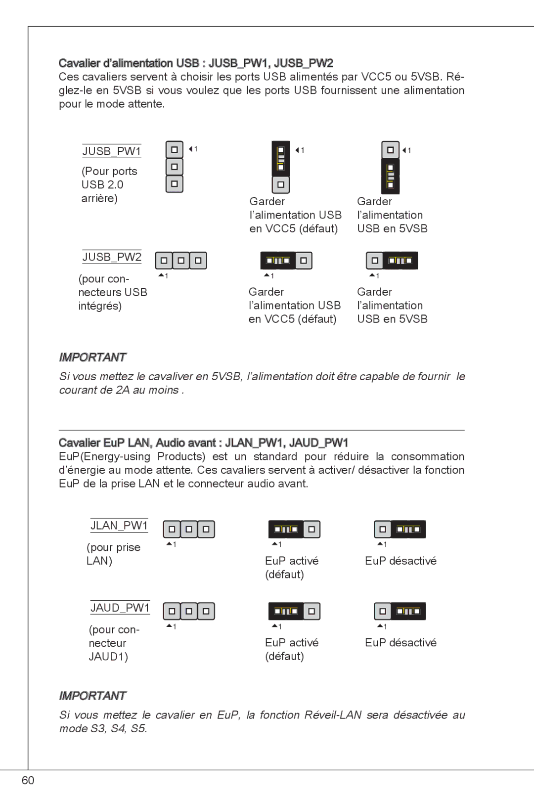 MSI NF725GM-P43 manual Pour ports USB 2.0 arrière 