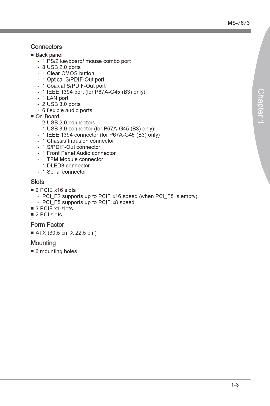 MSI P67A-G43 (B3) manual Chapter 