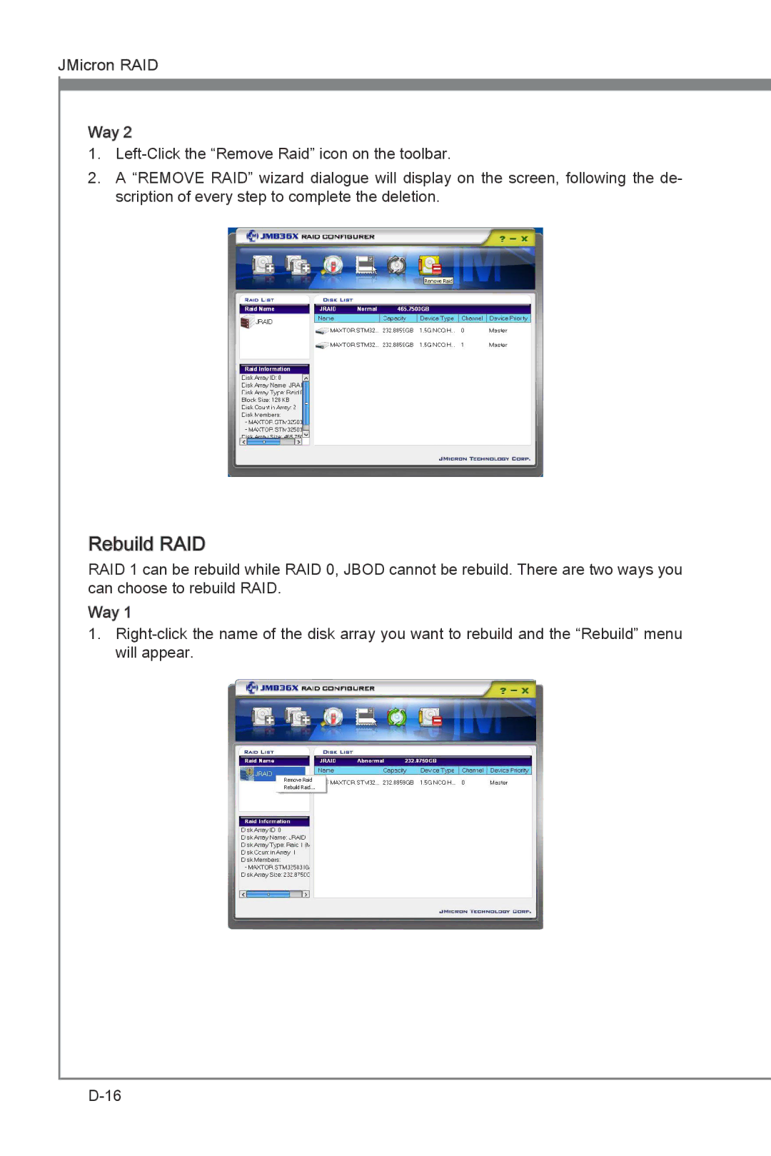 MSI P67A-GD55 (B3) manual Rebuild RAID 