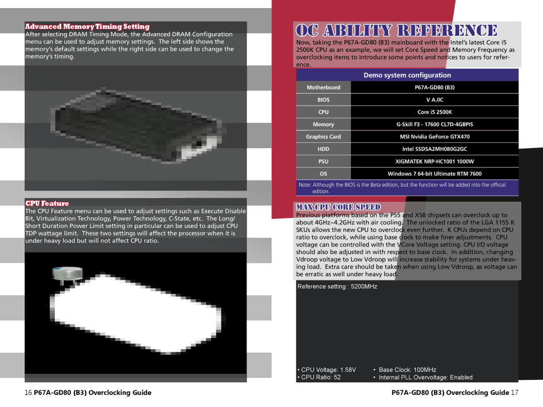 MSI P67A-GD80 (B3) manual OC Ability Reference 