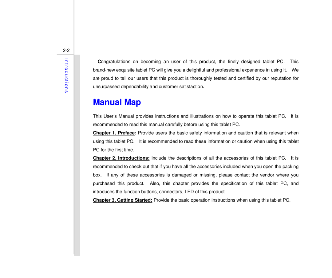 MSI Primo 73K manual Manual Map, Introductions 