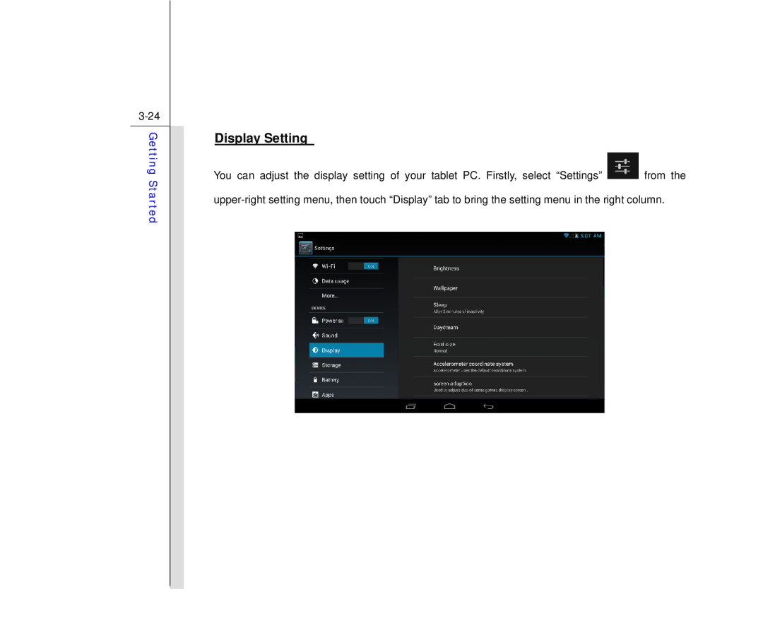 MSI Primo 73K manual Display Setting 