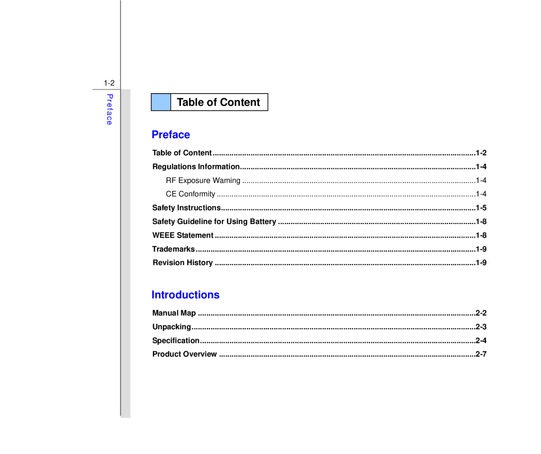 MSI Primo 91, N913 manual Preface, Introductions 